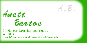 anett bartos business card